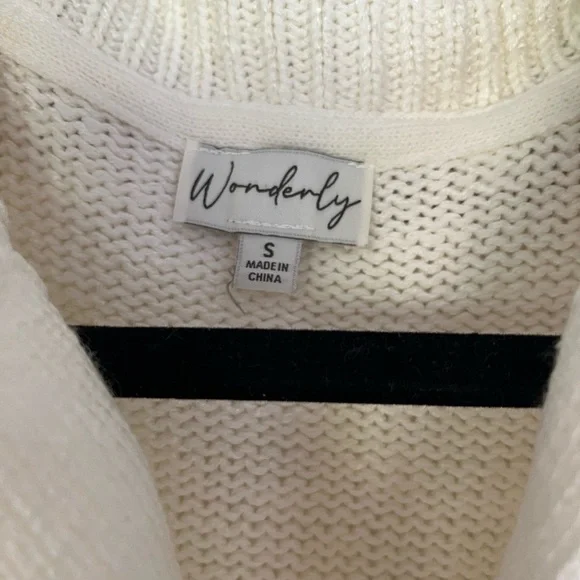 Cozy White and Brown Sweater - Picture 2 of 5